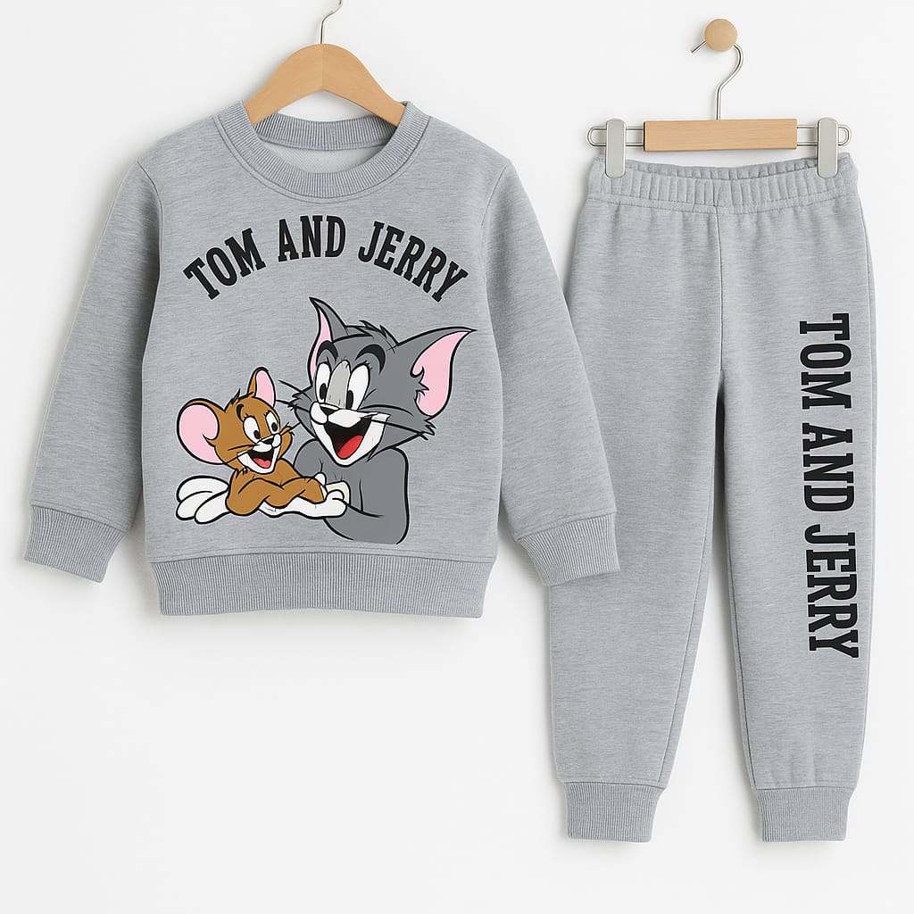 Tom & Jerry Kids Sweatshirt & Jogger Set – Grey