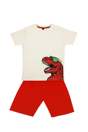 Cool Dino Summer Set – T-Shirt & Shorts for Boys