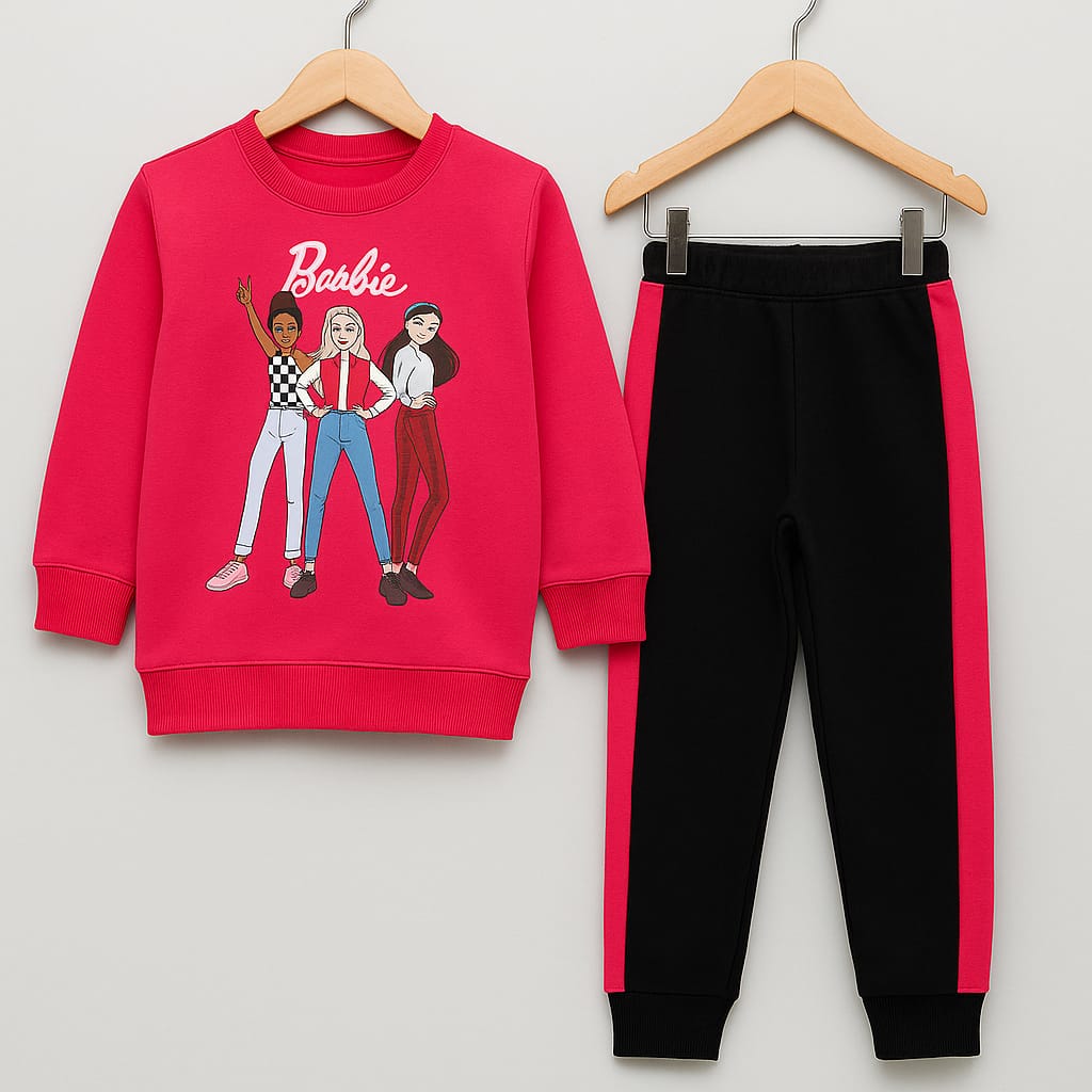 Fun & Trendy Barbie Sweatshirt & Jogger Set for Kids