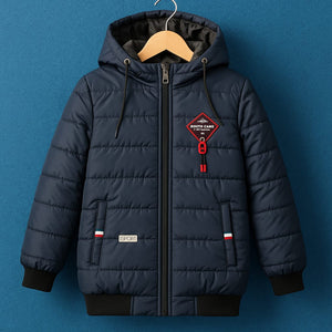 Cool Kids' Navy Puffer Bomber - Ready for Adventure