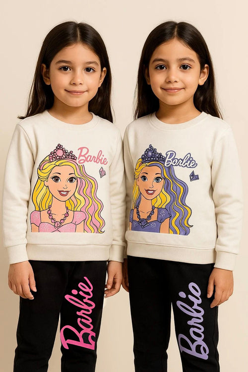 Barbie Print Sweatshirt and Jogger Set for Girls