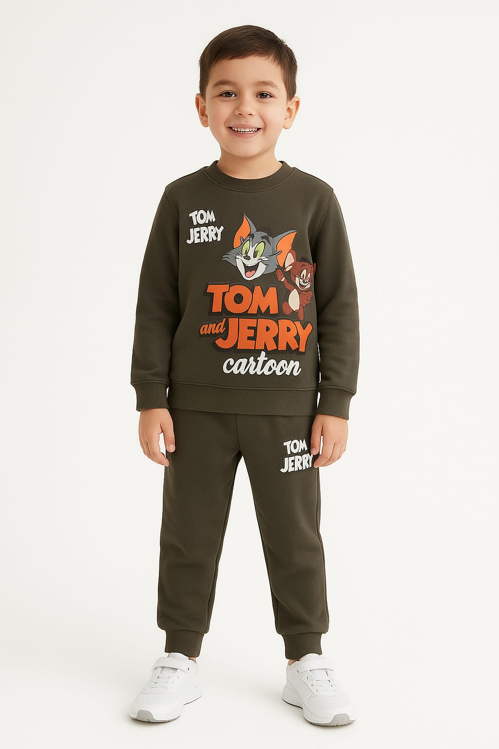 Fun & Trendy cartoon character Sweatshirt & Jogger Set for Kids